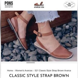 Pons Arvarca Classic Style Strap Brown size 6